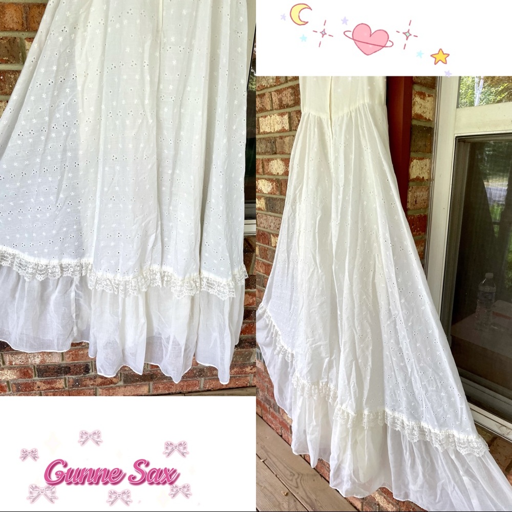 🐇Beautiful🐇Gunne Sax Delicate Eyelet Lace Princess CottageCore👰Prom Dress(9)✨ - Picture 4 of 13